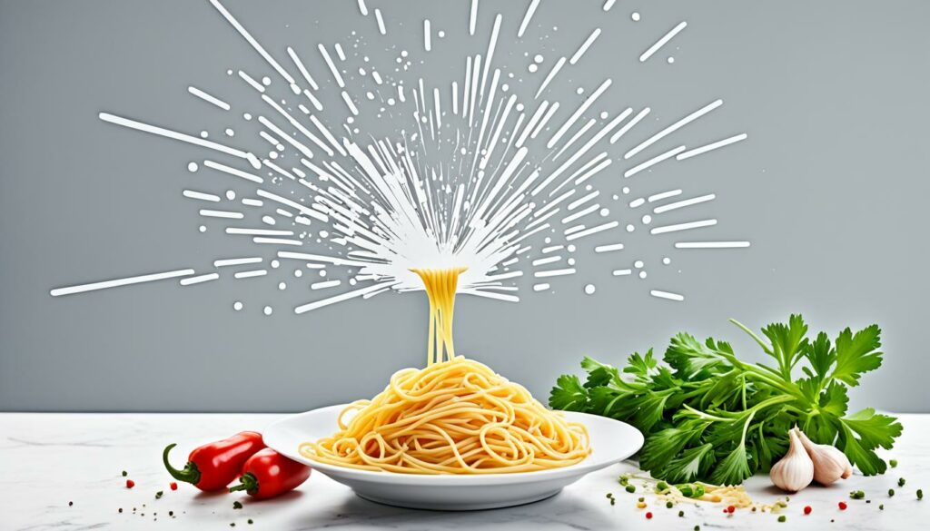 Verfeinerung von Spaghetti Aglio e Olio