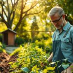 Hobbygärtner beim Erlernen von Gartengrundlagen