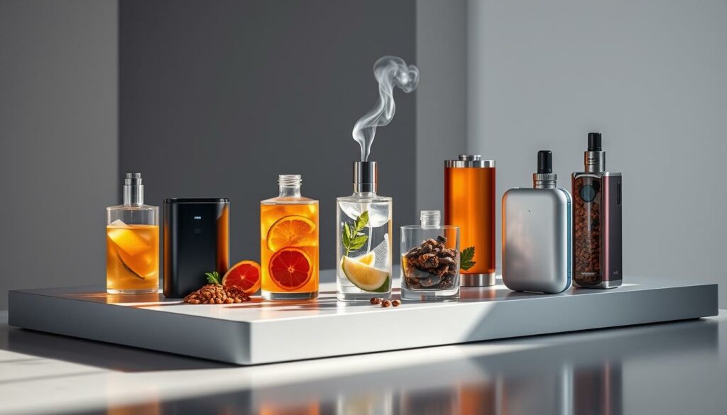 Moderne Aromageräte mit verschiedenen Geschmacksrichtungen