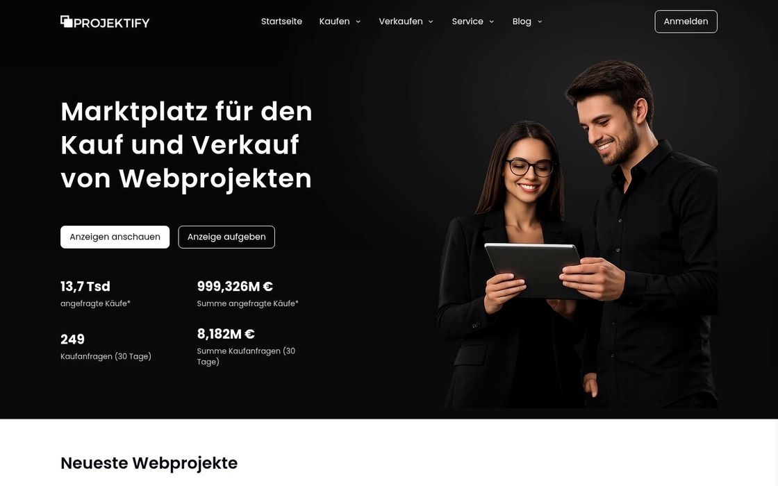 Screenshot of Projektify.de