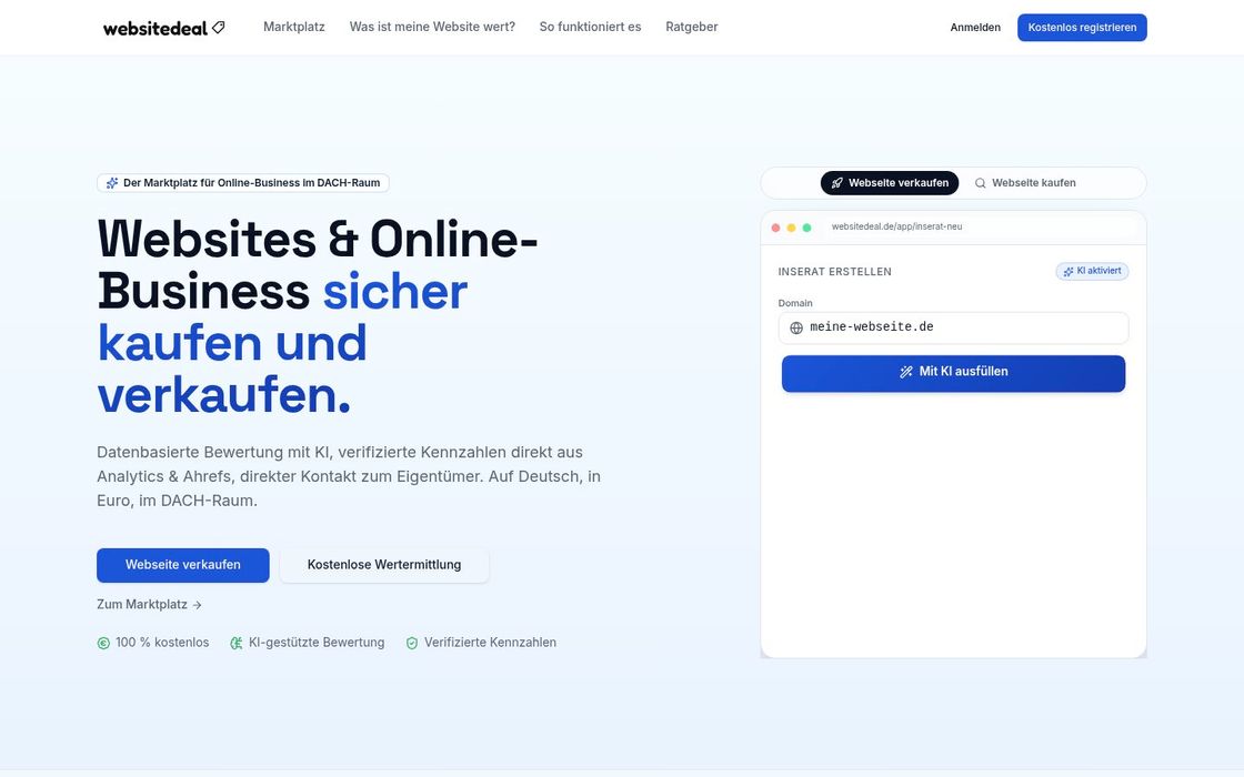 Screenshot of WebsiteDeal.de